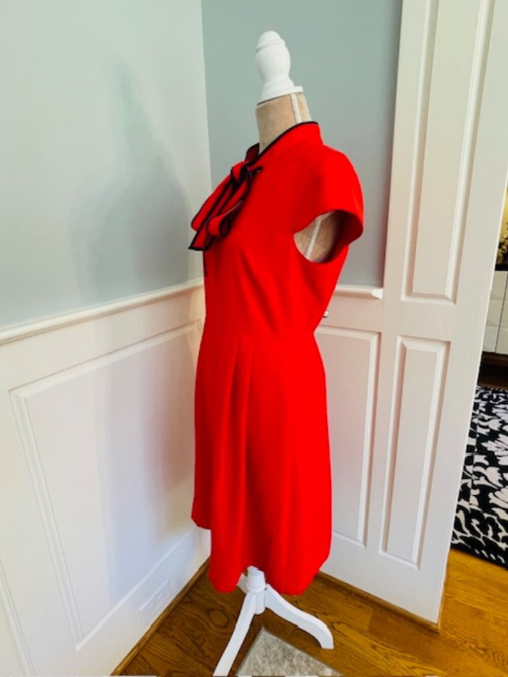 J. Crew Bow Tie Neck Professional Corpcore Crepe Midi Dress Wrinkle Resistant 10 - Picture 4 of 9
